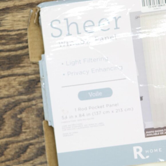 NEW Regal Home Voile Rod Pocket Sheer Single Curtain Panel Ivory Off White 54x84 - Picture 6 of 7
